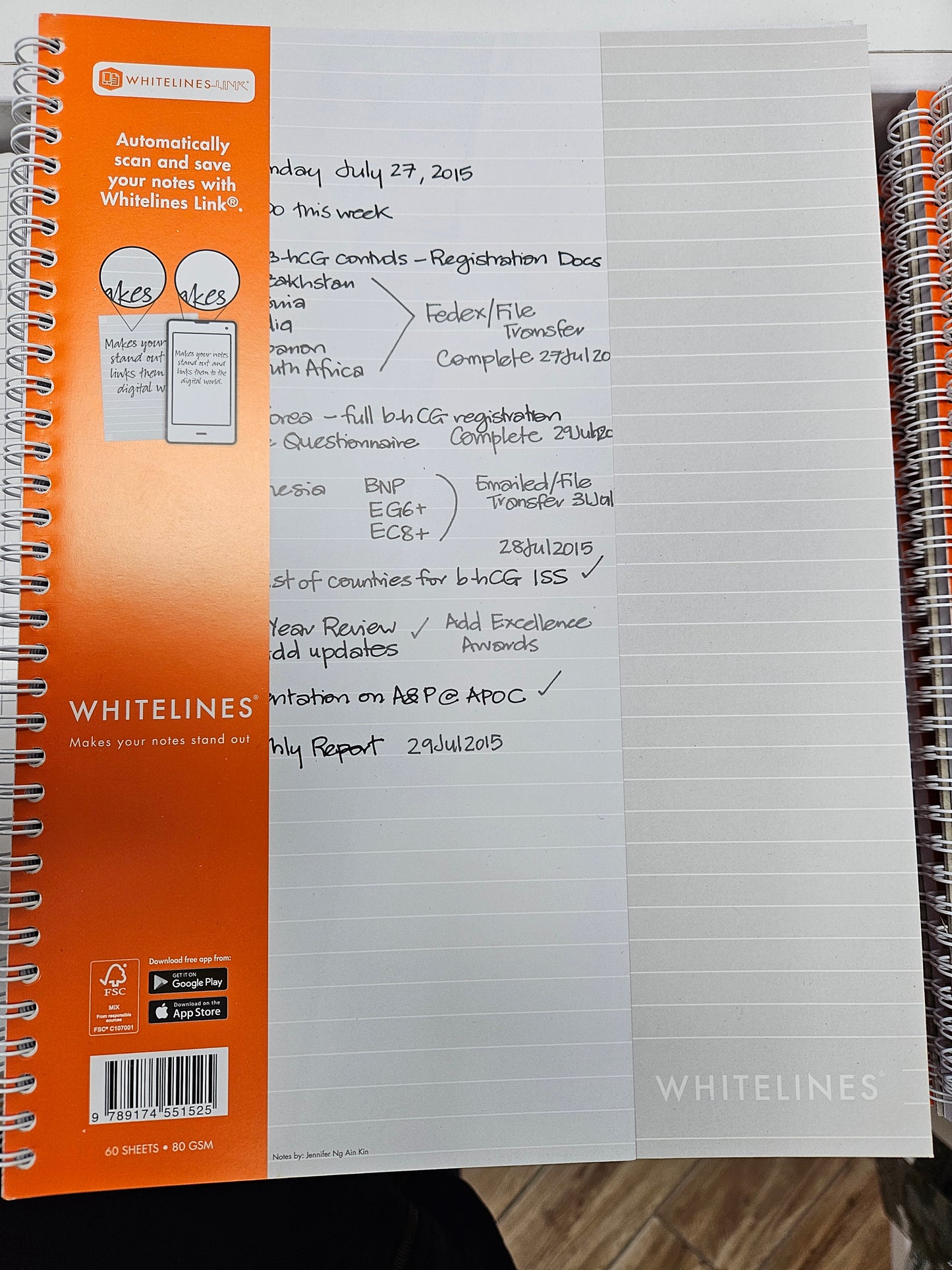 Whitelines linjerat A4